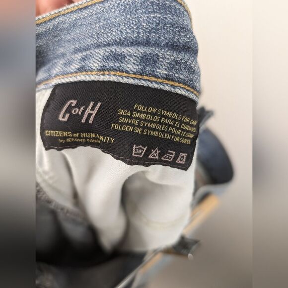 Citizens of Humanity Distressed Denim Jeans Light Wash Size 24 - Picture 9 of 10